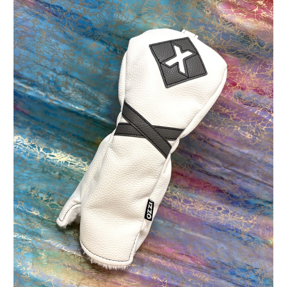 Izzo X Head Cover White Gray detailing Golf approx. 11"